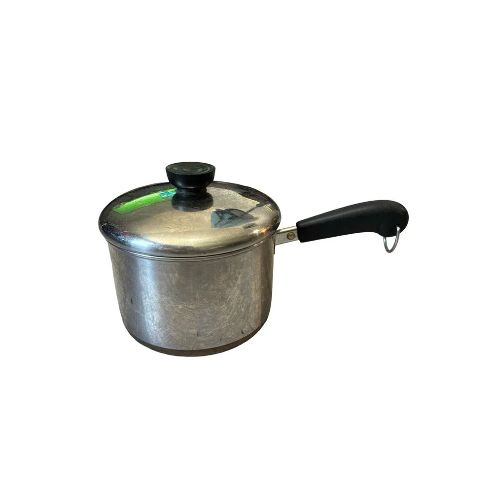 Vintage 1801 Revere Ware 2 Qt CopperBottom Saucepan with Lid
